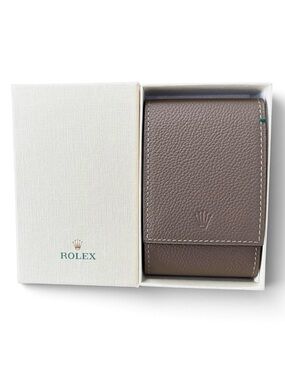 Authentic Rolex Taupe Leather Watch Travel Pouch Service Case – Rare Color